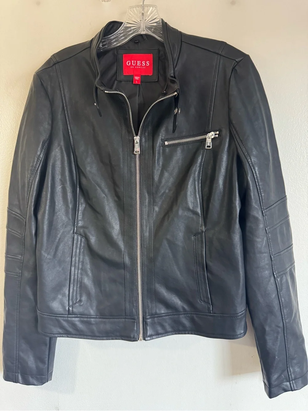 Guess black faux
